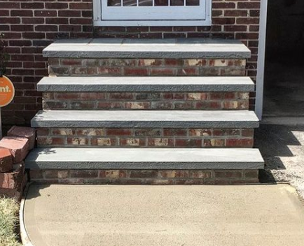 Brick and blue stone front porch steps